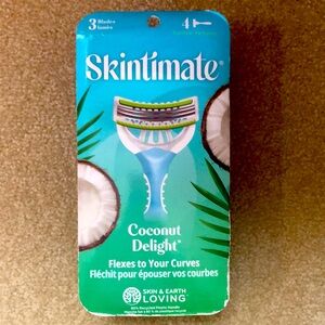 SCHICK SKINTIMATE 4 Pack Razors COCONUT DELIGHT 3 Blades Flexes to Your Curves